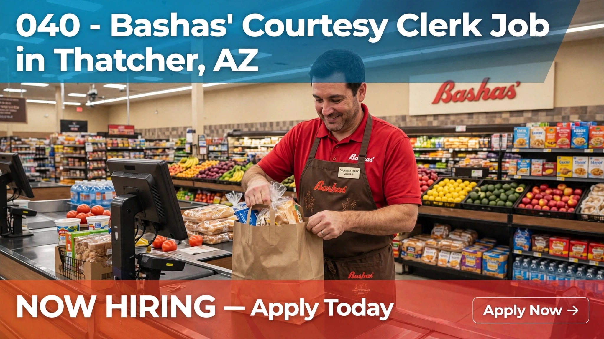 040 – Bashas’ Courtesy Clerk Job in Thatcher, AZ (Now Hiring) – Apply Today