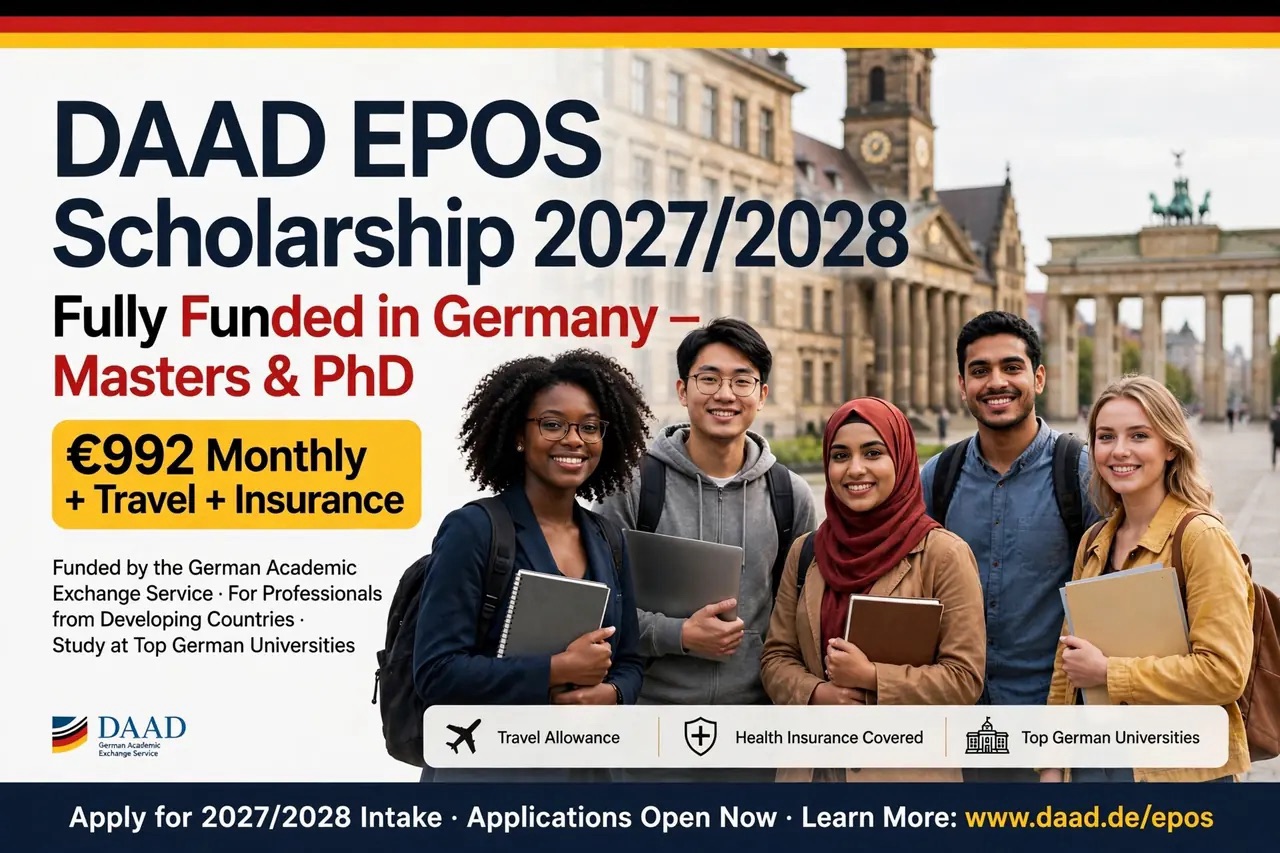 DAAD EPOS Scholarship 2027/2028 in Germany – Fully Funded Masters & PhD | €992 Monthly Stipend